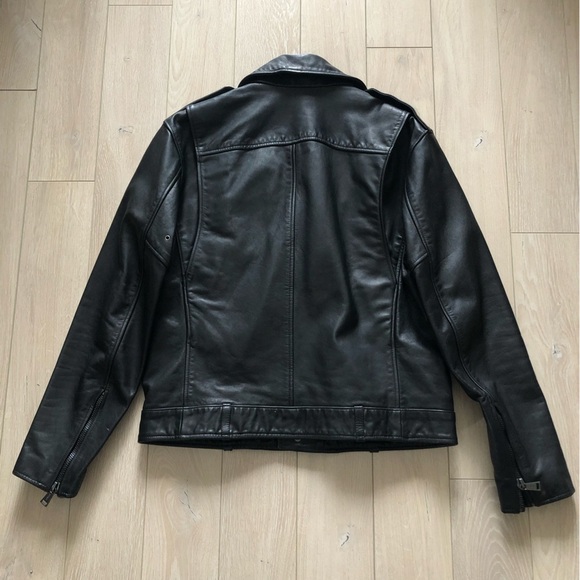 NWOT Polo Ralph Lauren Black Cow Hide Biker Leather Jacket - Picture 6 of 16